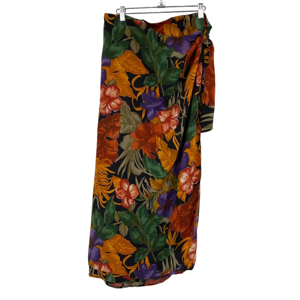 Studio C II NWT Faux Wrap Tropical Floral Skirt 26/28 - Picture 1 of 9